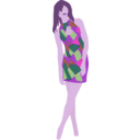 download Girl In A Dress clipart image with 270 hue color
