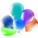 download Balloons clipart image with 180 hue color