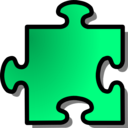 download Blue Jigsaw Piece 12 clipart image with 270 hue color