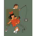 download Little Miss Muffet Denslow clipart image with 0 hue color