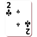 download White Deck 2 Of Clubs clipart image with 315 hue color