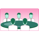 download Round Table Discussion clipart image with 135 hue color