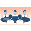 download Round Table Discussion clipart image with 180 hue color