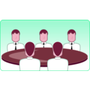 download Round Table Discussion clipart image with 315 hue color