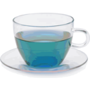 download Glass Cup With Glass Saucer clipart image with 180 hue color