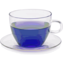download Glass Cup With Glass Saucer clipart image with 225 hue color