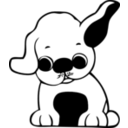 download Puppy clipart image with 0 hue color