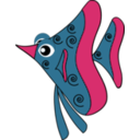 download Purple Fish clipart image with 270 hue color