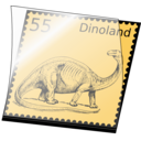 download Dino Stamp In Stamp Mount clipart image with 270 hue color