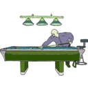 download Pool Table With Player clipart image with 45 hue color
