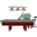 download Pool Table With Player clipart image with 315 hue color