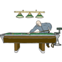 download Pool Table With Player clipart image with 0 hue color