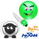 download Butcher Sheep Smiley Emoticon clipart image with 90 hue color