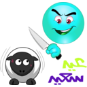 download Butcher Sheep Smiley Emoticon clipart image with 135 hue color