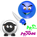 download Butcher Sheep Smiley Emoticon clipart image with 180 hue color