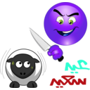 download Butcher Sheep Smiley Emoticon clipart image with 225 hue color