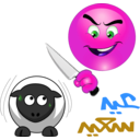 download Butcher Sheep Smiley Emoticon clipart image with 270 hue color