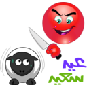 download Butcher Sheep Smiley Emoticon clipart image with 315 hue color