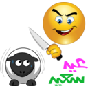 download Butcher Sheep Smiley Emoticon clipart image with 0 hue color