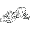 download Coloring Book Octopus clipart image with 180 hue color