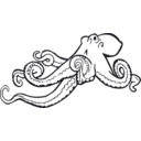 download Coloring Book Octopus clipart image with 270 hue color
