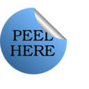 download Peel Sticker clipart image with 0 hue color