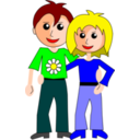 download Couple clipart image with 0 hue color