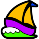download Sailboat Icon clipart image with 225 hue color