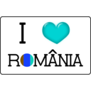 download I Love Romania clipart image with 180 hue color