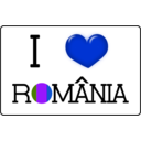 download I Love Romania clipart image with 225 hue color
