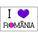download I Love Romania clipart image with 270 hue color