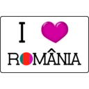 download I Love Romania clipart image with 315 hue color