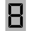 download Seven Segment Display Gray 8 clipart image with 90 hue color