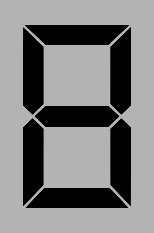 Seven Segment Display Gray 8