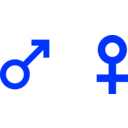download International Symbol For Male Female clipart image with 180 hue color