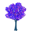 download Tree In Spring clipart image with 180 hue color