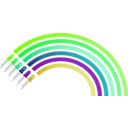 download Light Emiting Diodes Rainbow clipart image with 90 hue color