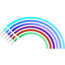 download Light Emiting Diodes Rainbow clipart image with 180 hue color