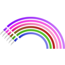 download Light Emiting Diodes Rainbow clipart image with 270 hue color