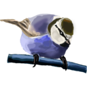 download Blue Tit clipart image with 180 hue color