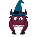 download Cartoon Gnu Wizard clipart image with 315 hue color