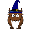 download Cartoon Gnu Wizard clipart image with 0 hue color