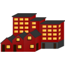 download Appartment Buildings And Town Houses clipart image with 0 hue color