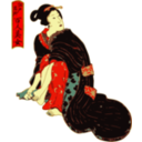 download Woman In A Kimono Cleans Her Feet clipart image with 0 hue color