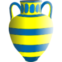 download Old Fashioned Vase Blue And Brown clipart image with 180 hue color