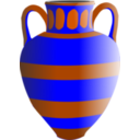 download Old Fashioned Vase Blue And Brown clipart image with 0 hue color