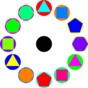 4 Polygons In Circles Rainbow