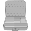 download Suitcase With Compartment clipart image with 225 hue color