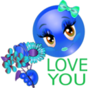 download Love You Girl Smiley Emoticon clipart image with 180 hue color