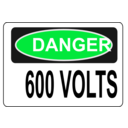 download Danger 600 Volts clipart image with 135 hue color